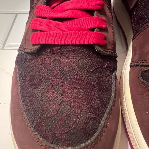 Jordan Red and Brown High-Top Sneakers - Picture 6 of 9